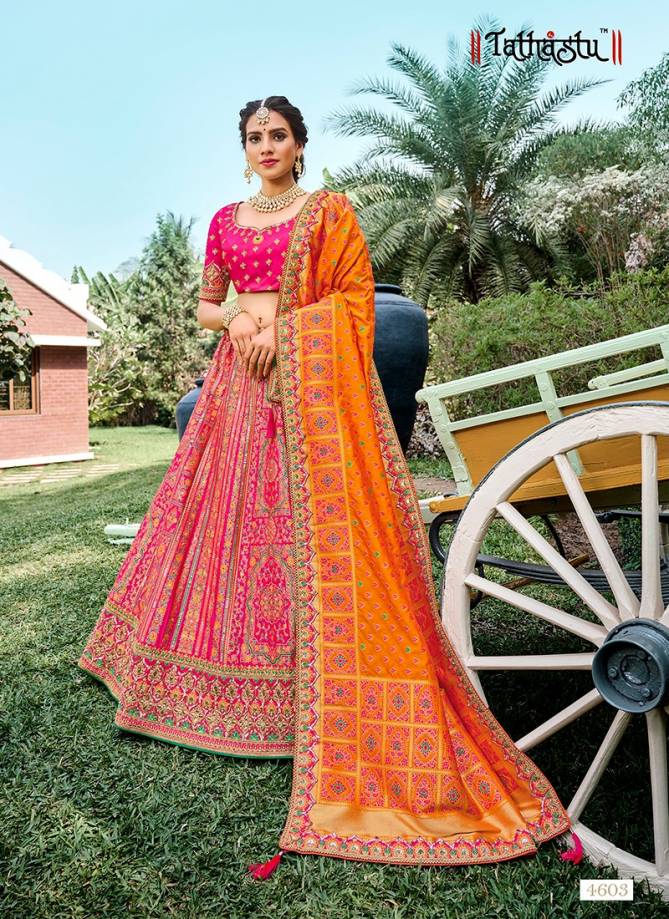 Tathastu Latest Fancy Heavy Designer Wedding Wear Silk Thread Sequence Embroidery Work Lehenga Choli Collection